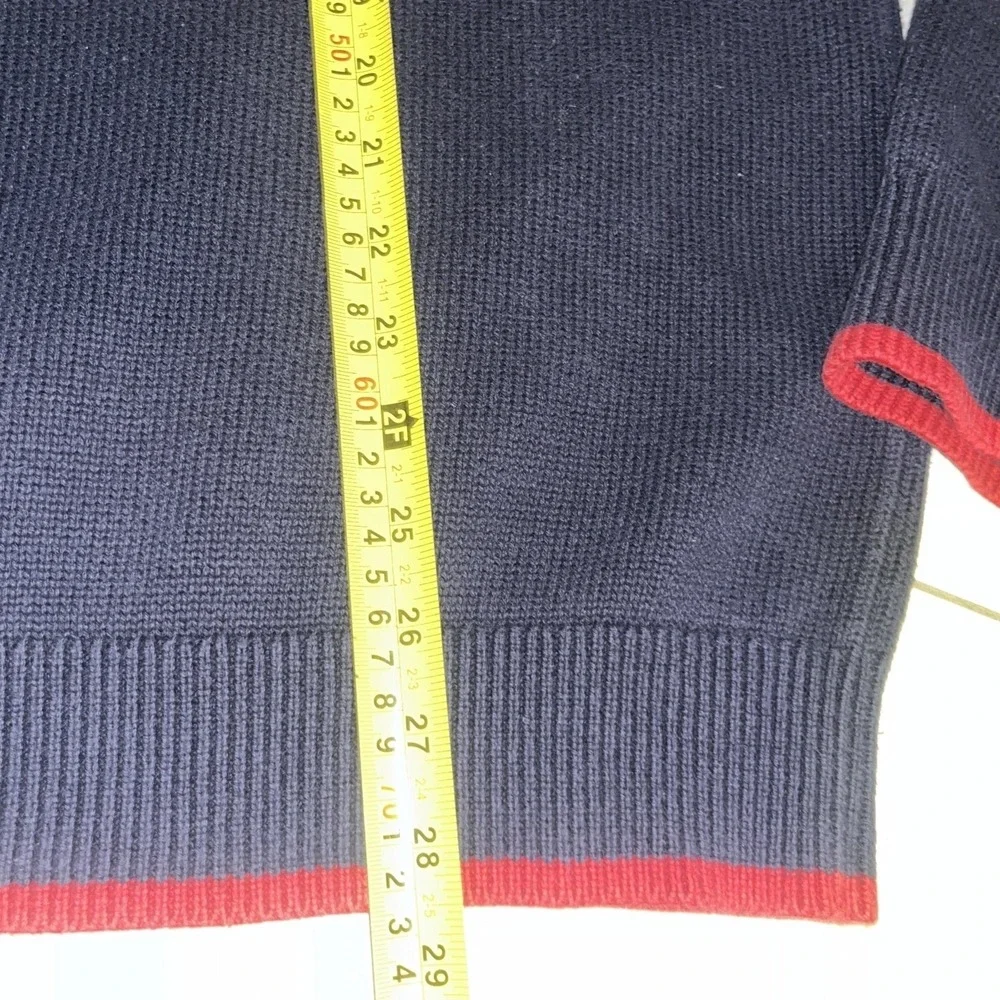 Nautical Anchor Knit Sweater Mens XL Navy Red White Yacht Club‎ Coastal Preppy